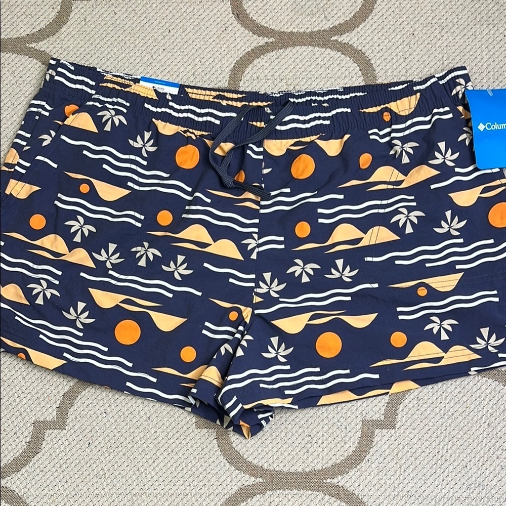 Columbia Sandy River II 3” Blue/Orange Athletic Shorts Nautical Pattern size XL - Picture 2 of 16